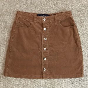Hollister corduroy button down mini skirt